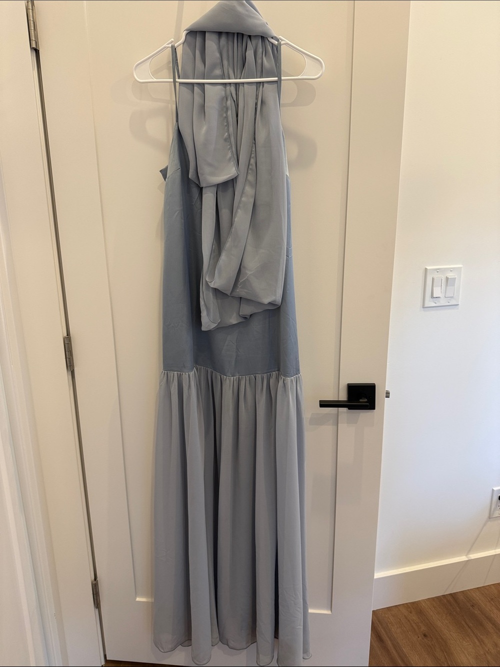 Show Me Your MuMu Pale Blue Maxi Skirt with Chiffon Panels
